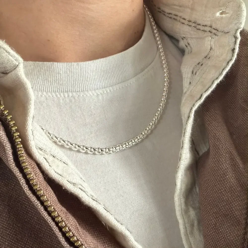Y2K Silver 925 unique link Necklace